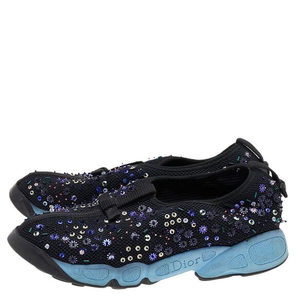 Dior Black Mesh Fusion Embellished Slip On Sneakers Size 36.5 - Picture 4 of 4